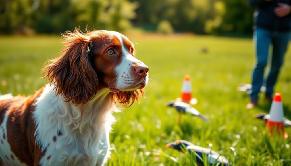 Brittany Spaniel in training Brittany Spaniel in training