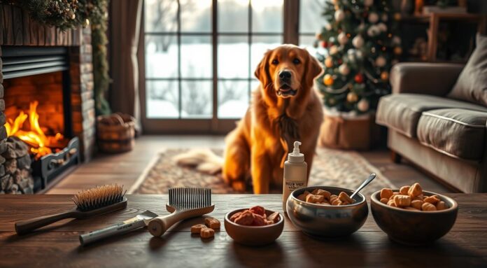 Seasonal dog care routine