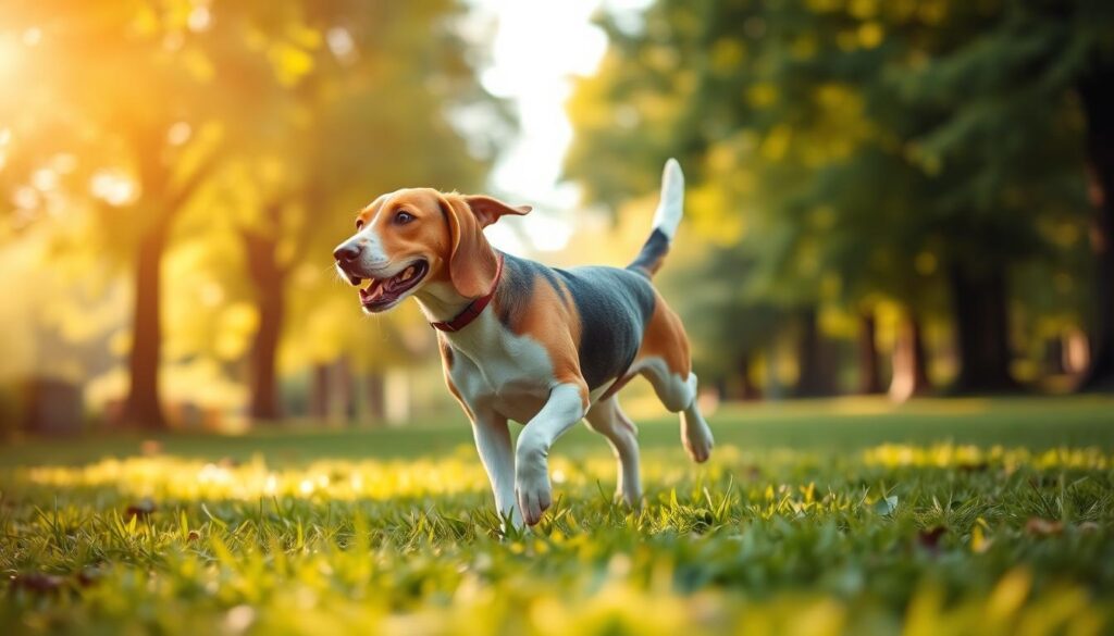 beagle basset hound combination exercising outdoors beagle basset hound combination exercising outdoors